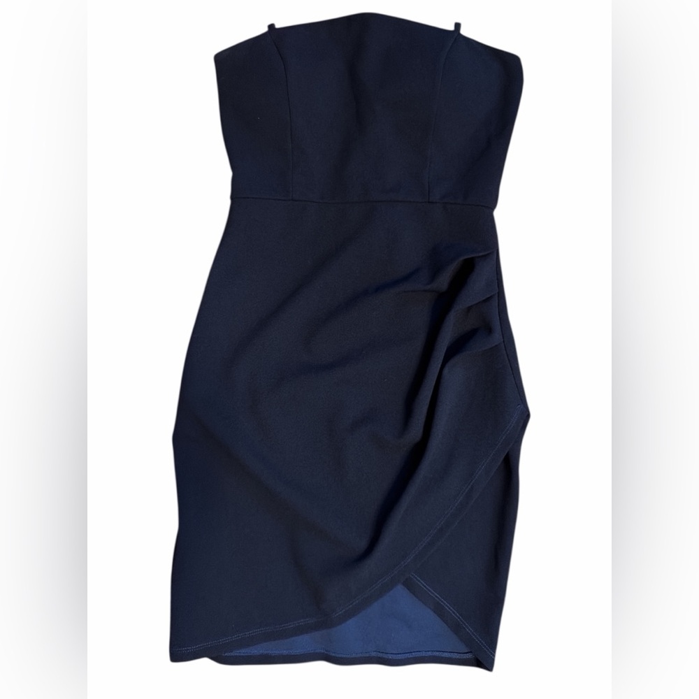 Navy Blue Strapless Dress